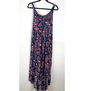 NEW Torrid Lace Front Hi Lo Maxi Dress Navy Floral Sleeveless Size 0 US 12